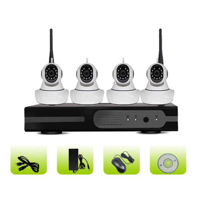 Kit de Seguridad Inteligente para el Hogar BK04W-10CB (NVR WiFi + Cámaras Bullet 720P)