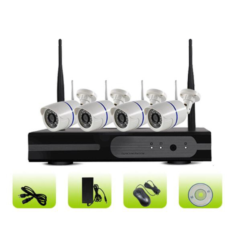 Kit de Seguridad Inteligente para el Hogar BK04W-10PN (NVR WiFi + Cámaras Bullet HD IR 720P)