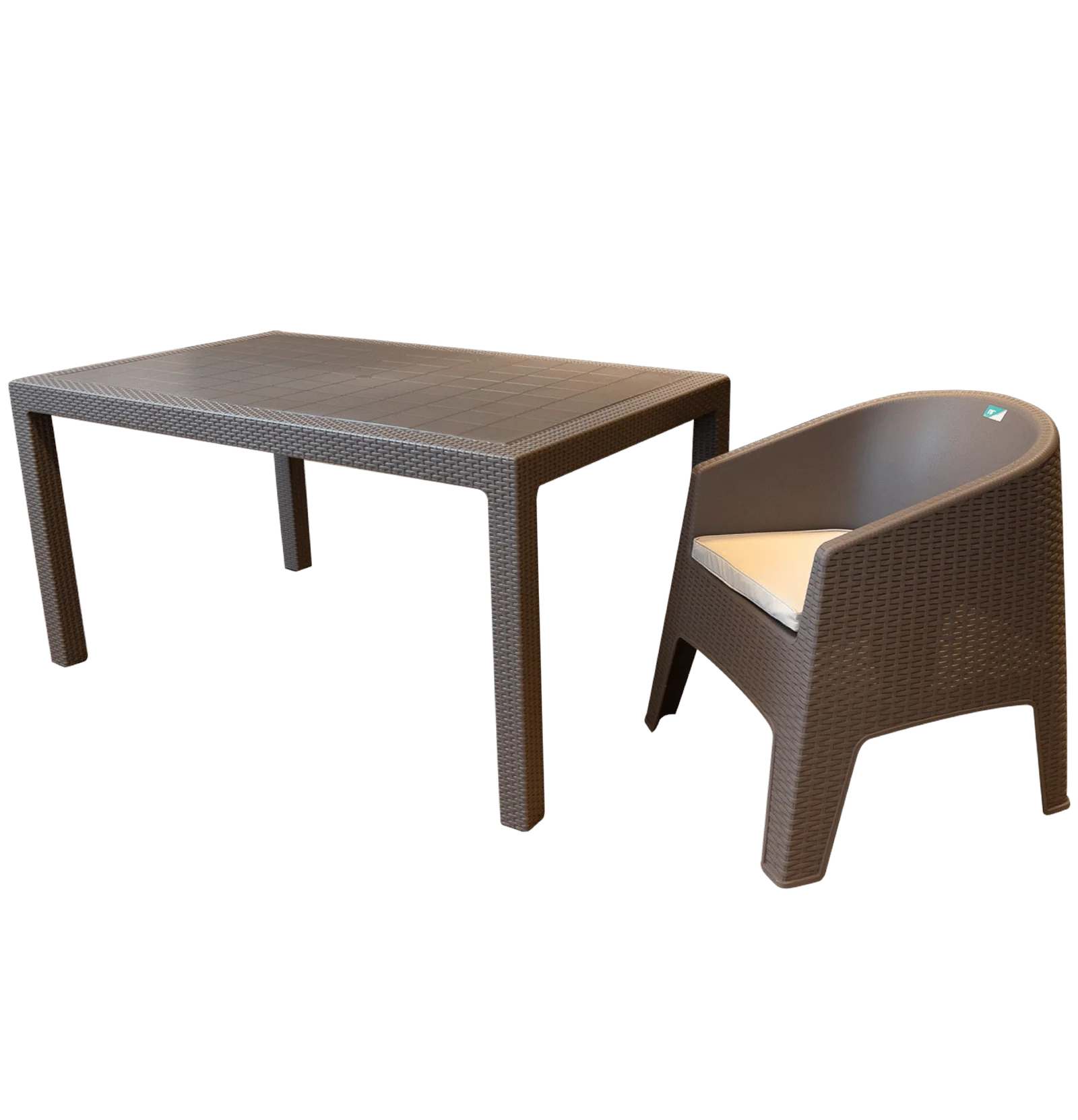 6 SILLONES OASIS + MESA INDONESIA TAPA PLÁSTICA