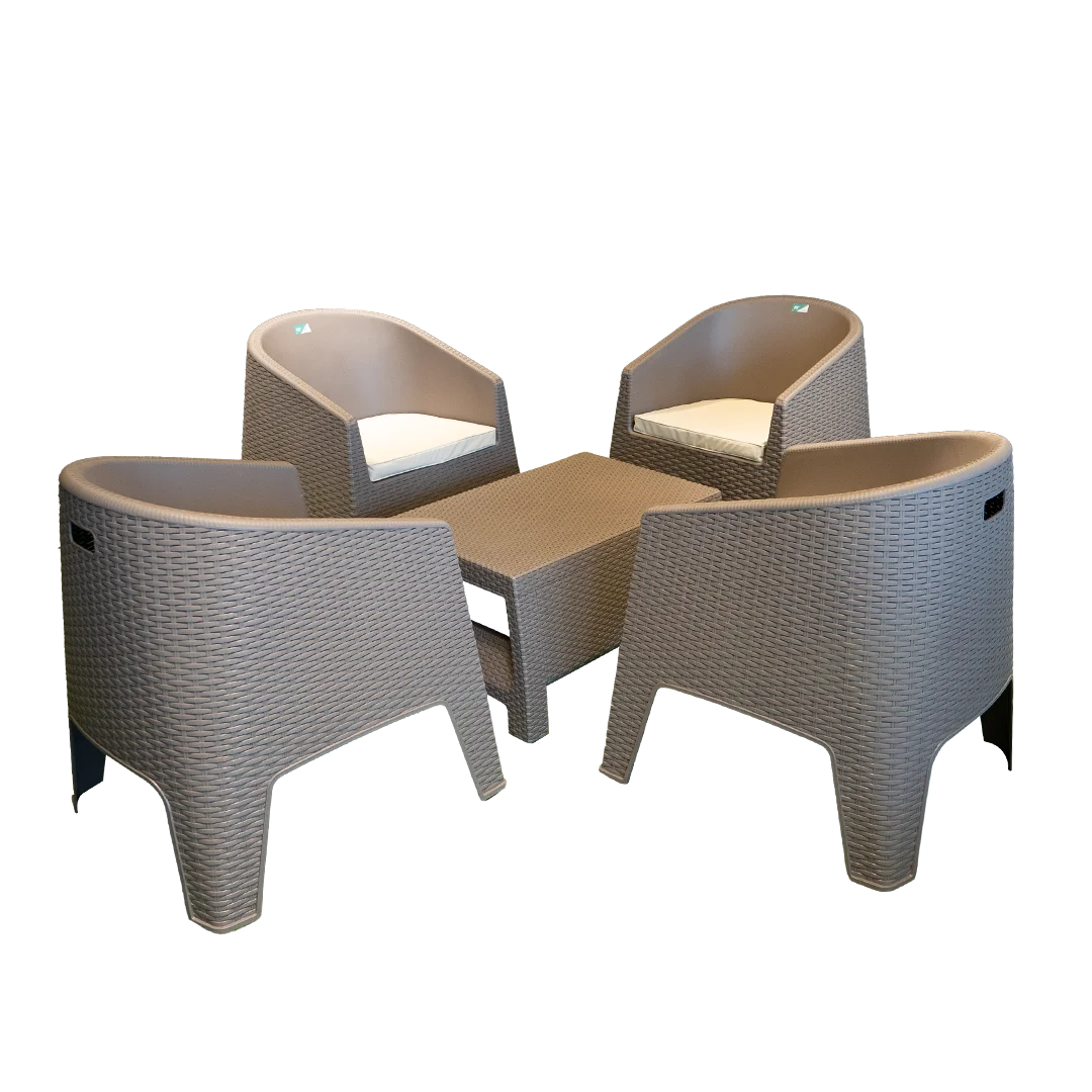 4 SILLONES OASIS + MESA BALI