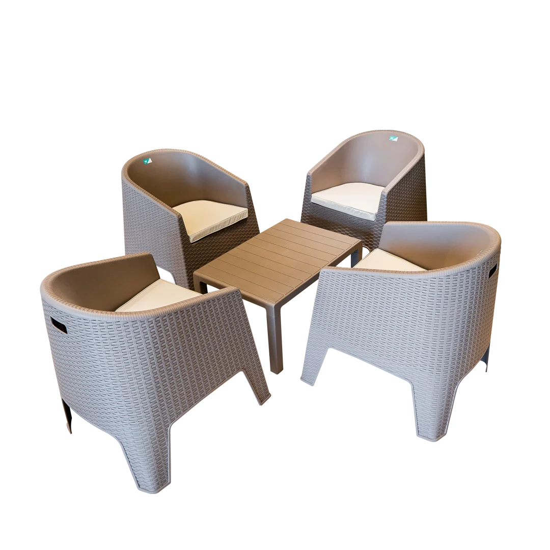 4 SILLONES OASIS + MESA NANTES